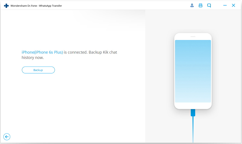 start to backup Kik messages on iPhone
