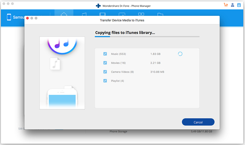 how to transfer music from Android to itunes-the process to copy