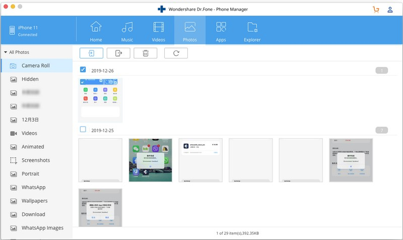 export iphone videos to mac