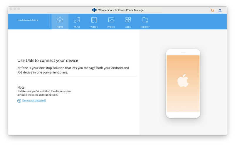 Transfer Music from Mac to iPod with Dr.Fone - Phone Manager (iOS)